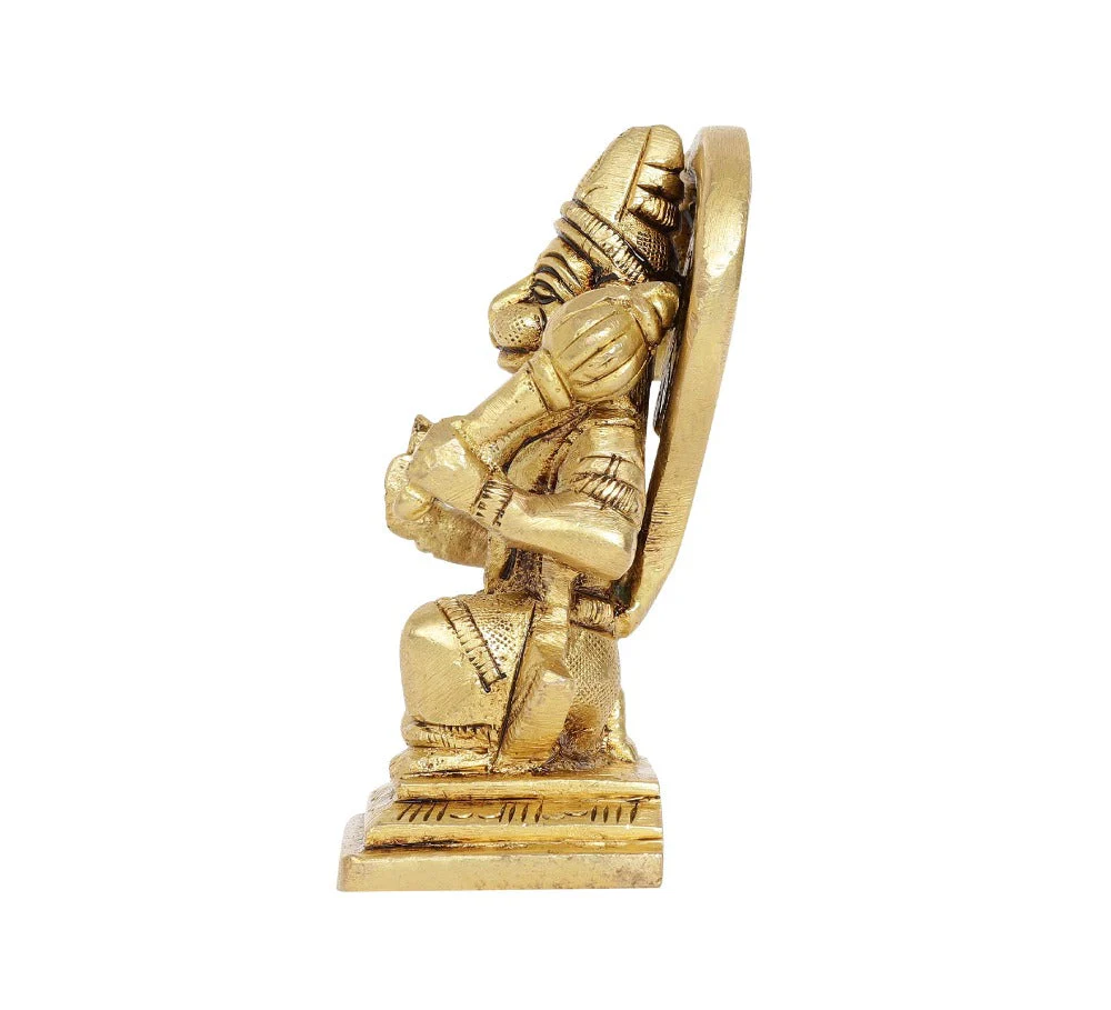 Veera Hanuman Brass Idol | 100% Pure Brass | Antique Finish - Image 11