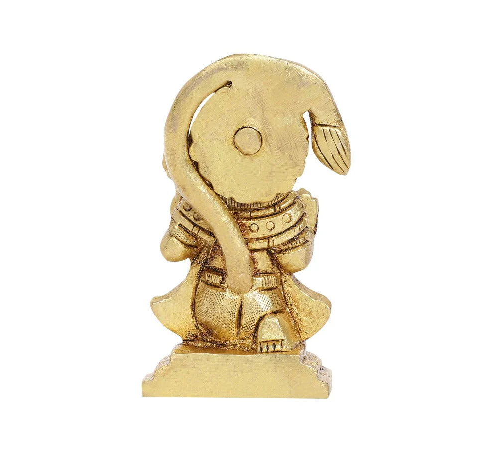 Veera Hanuman Brass Idol | 100% Pure Brass | Antique Finish - Image 12