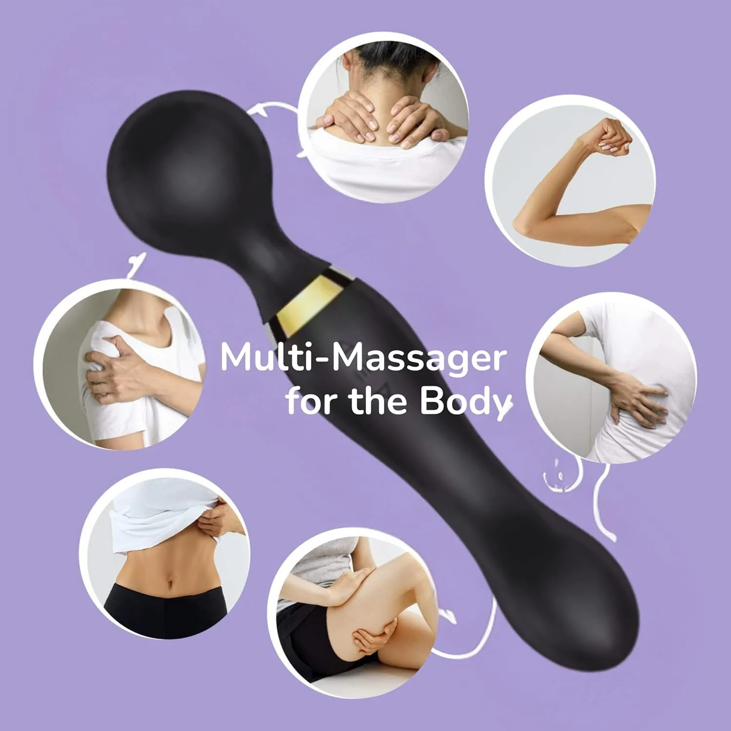 Vellura: Electric Full Body Massager Wand with Dual Heads & 10 Vibration Modes – Handheld Deep Tissue Relief for Neck, Back & Shoulder Pain - Image 4