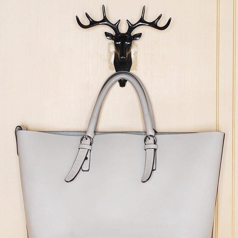 Velora: 2Pcs Heavy Duty Deer Head Antler Wall Hook with Adhesive Wall Mount Elegant Home Door Design for hanging keys, bags, Hat & Accesories - Image 2