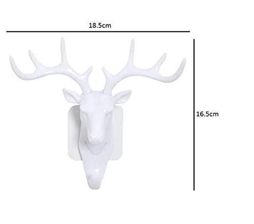 Velora: 2Pcs Heavy Duty Deer Head Antler Wall Hook with Adhesive Wall Mount Elegant Home Door Design for hanging keys, bags, Hat & Accesories - Image 8