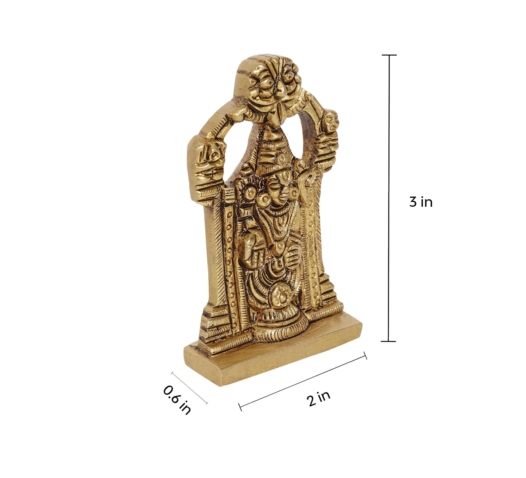 Venkateshwara Balaji Idol | 100% Pure Brass | Antique Finish - Image 9