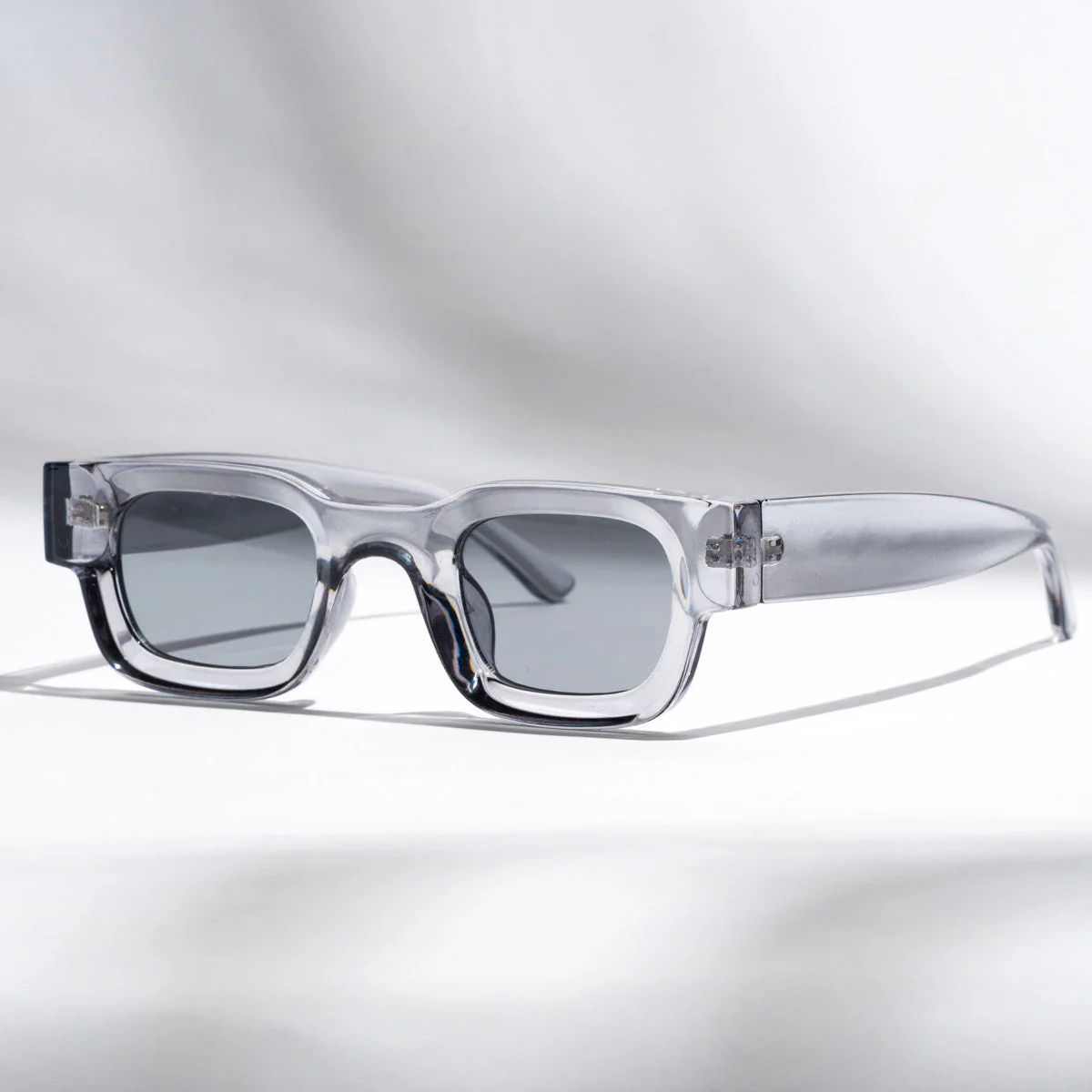 Vintage V1 Gray Black Square Sunglasses - Image 12