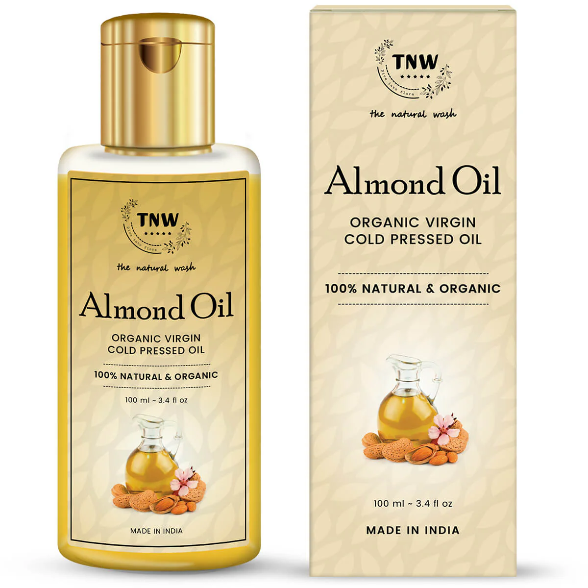 Virgin Almond Oil - Cold Pressed Oil For Skin & Hair (Pure & Natural).