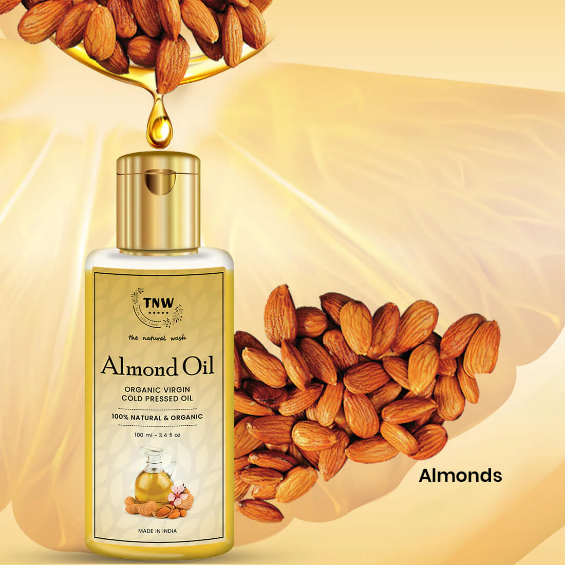 Virgin Almond Oil - Cold Pressed Oil For Skin & Hair (Pure & Natural). - Image 2