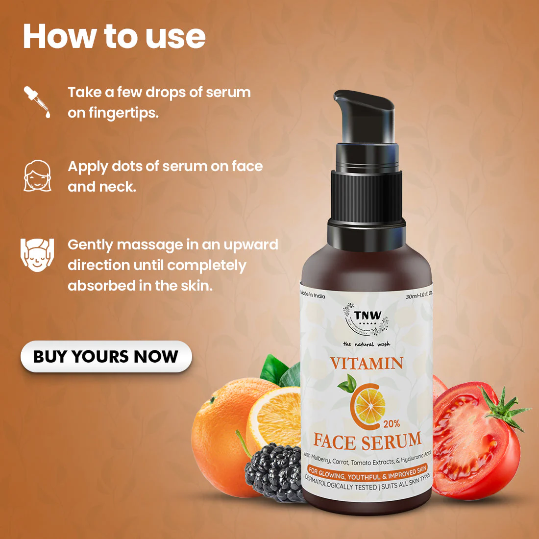 Vitamin C Face Serum (with 20% Vitamin C, Hyaluronic, Niacinamide, Glycolic Acids) B3P1 - Image 4
