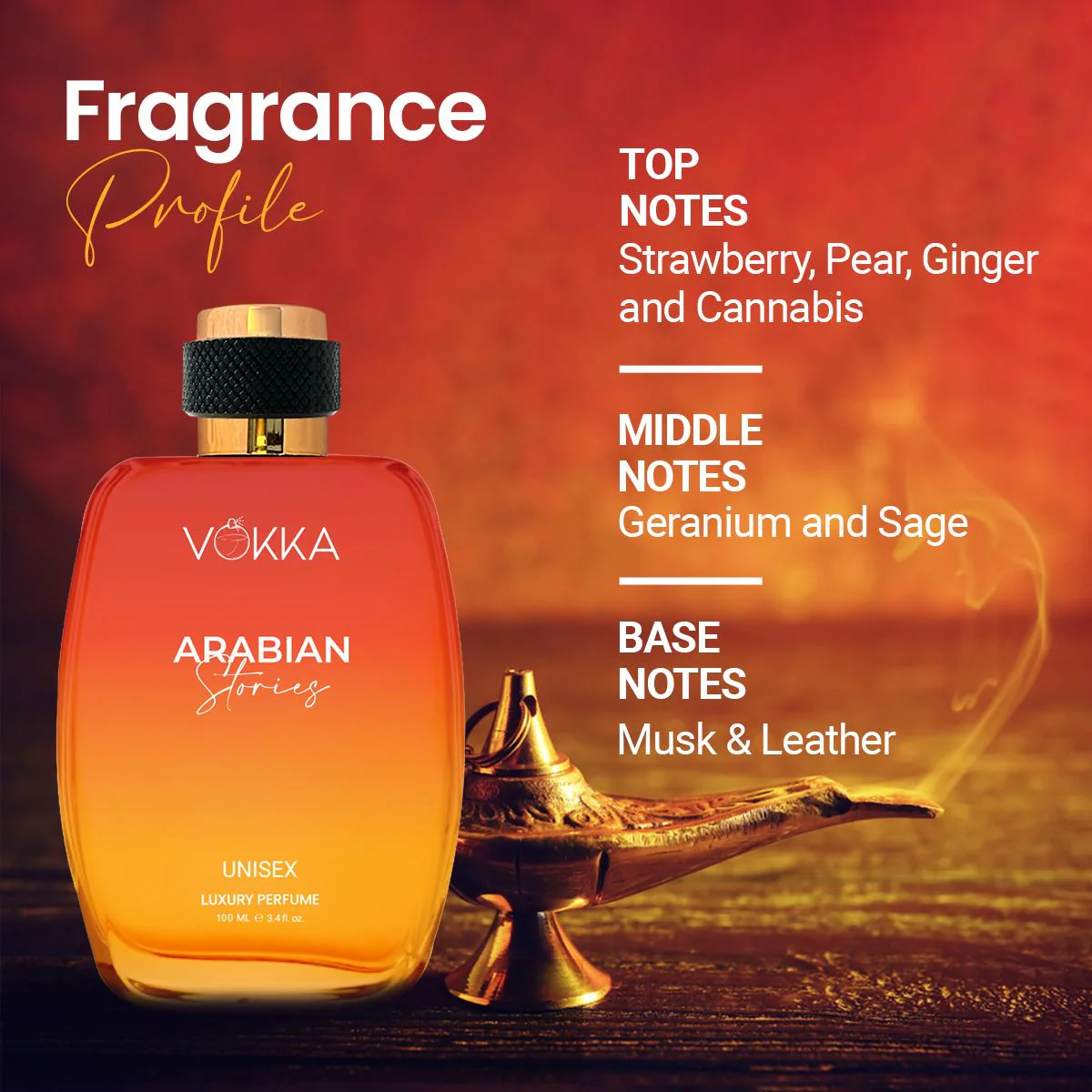 Vokka Arabian Stories 100ml Unisex Perfume - Image 4