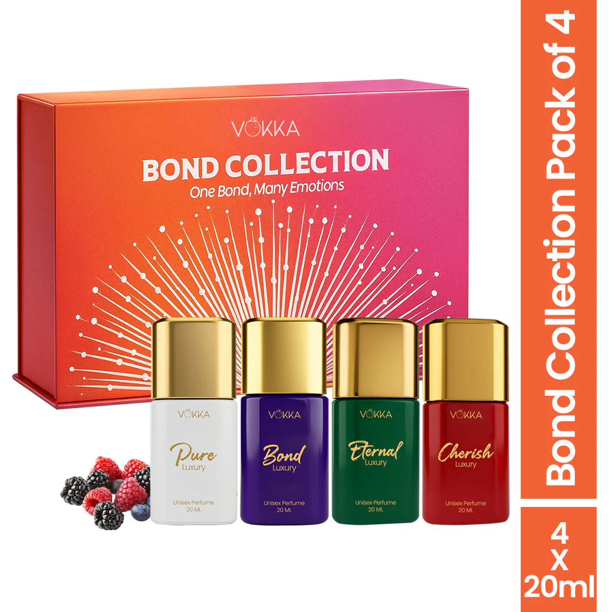 Vokka Bond Collection Luxury Long Lasting Unisex Perfume Gift Set 4x20ml - Image 10