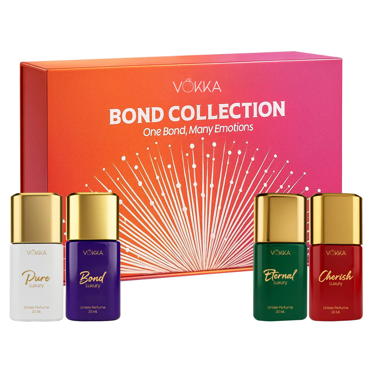 Vokka Bond Collection Luxury Long Lasting Unisex Perfume Gift Set 4x20ml - Image 2