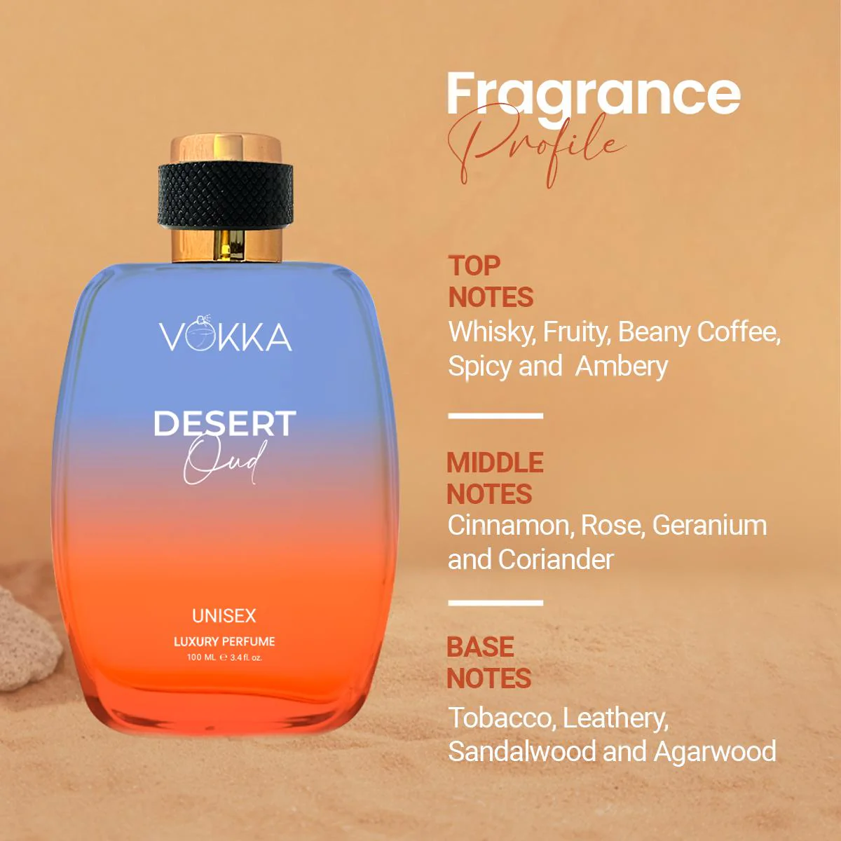 Vokka Desert Oud 100ml Unisex Perfume - Image 4