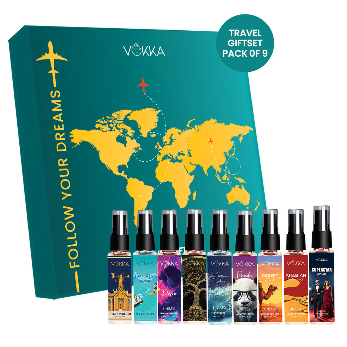 Vokka Luxury Perfume 9 x 8ml Gift Set for Men & Women | Premium Travel Fragrance Gift Pack - Image 11