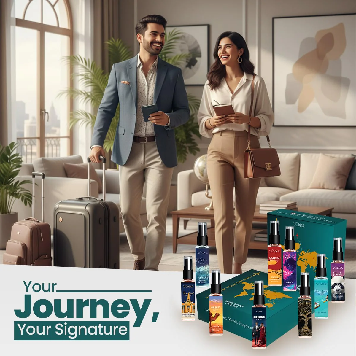 Vokka Luxury Perfume 9 x 8ml Gift Set for Men & Women | Premium Travel Fragrance Gift Pack - Image 2