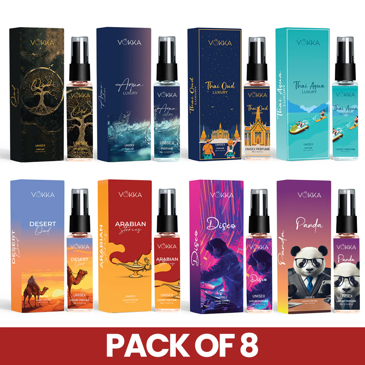 Vokka Perfume Trial Pack – Pack of 8 x 8ml Unisex Luxury Perfumes - Image 10