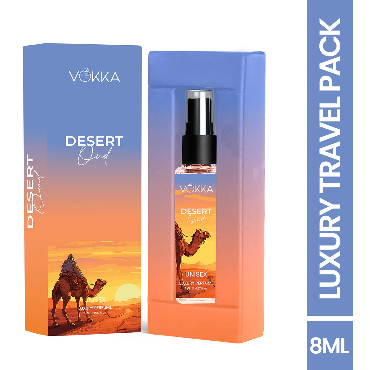 Vokka Pocket Perfume Desert Oud 8ml | Unisex Luxury Long Lasting Arabian Perfume For Men And Women | Arabic Woody Scent Eau De Parfum | EDP Fragrance for Gift | Notes: Spicy Agarwood Ambery - Image 2