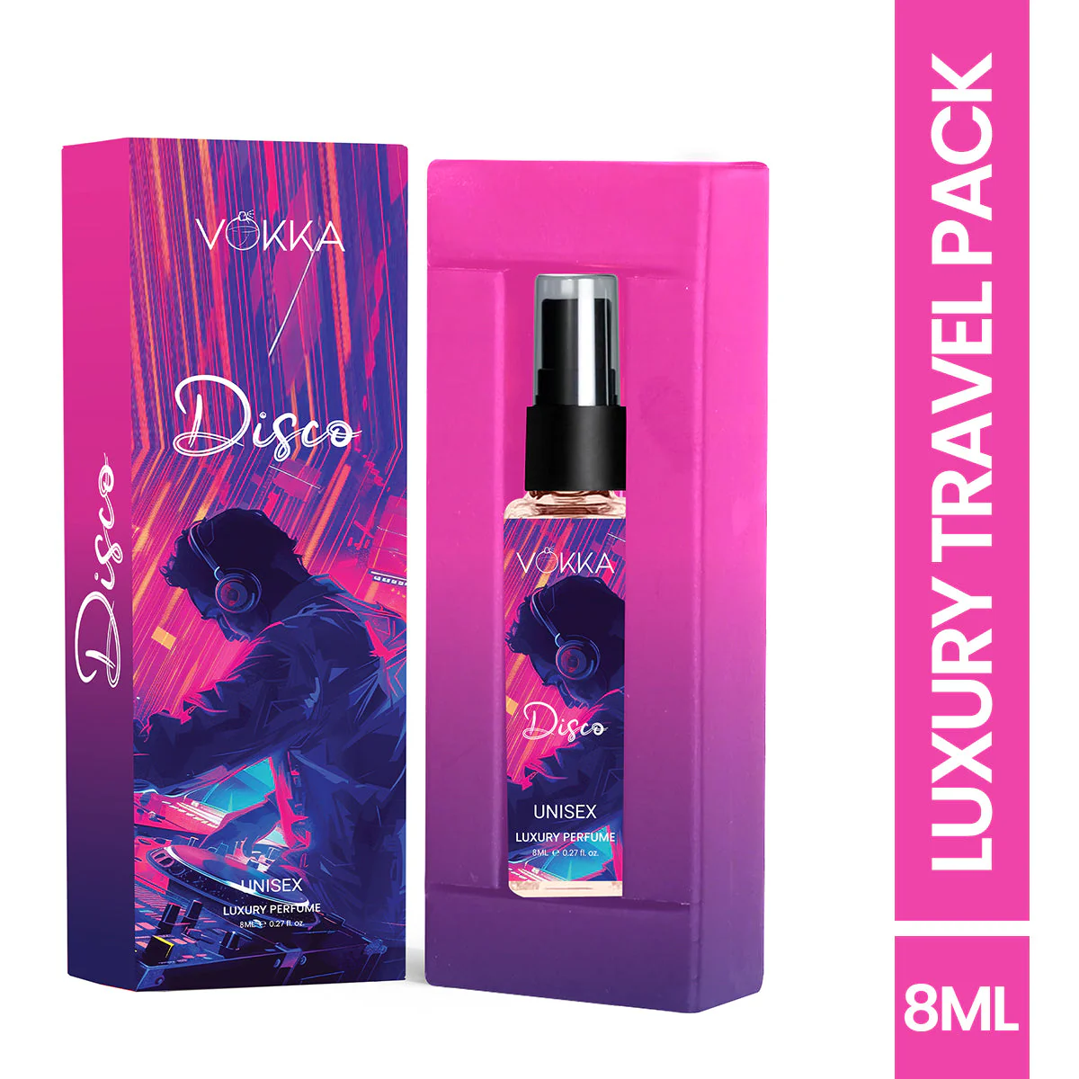Vokka Pocket Perfume Disco 8ml | Unisex Luxury Long Lasting Leather Perfume For Men & Women | Woody Leather Scent Eau De Parfum | EDP Fragrance for Gift | Notes: Spicy Agarwood Leathery - Image 2