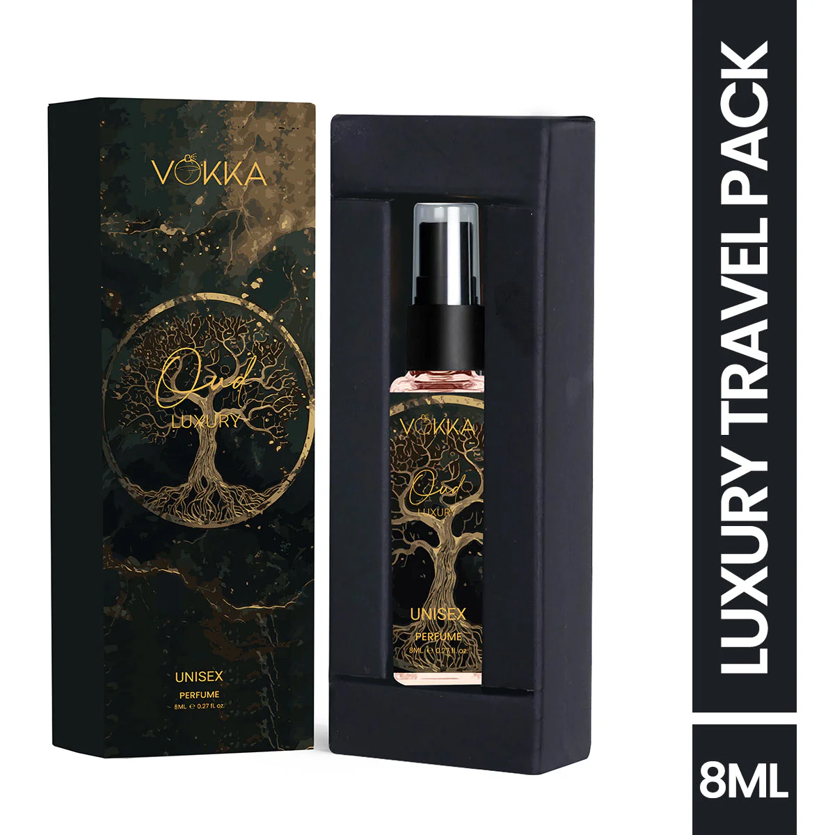 Vokka Pocket Perfume Oud 8ml | Unisex Luxury Long Lasting Smokey Perfume for Men & Women | Woody Pleasant Scent Eau De Parfum | EDP Fragrance for Gift | Notes: Tobacco Sandalwood Agarwood - Image 2