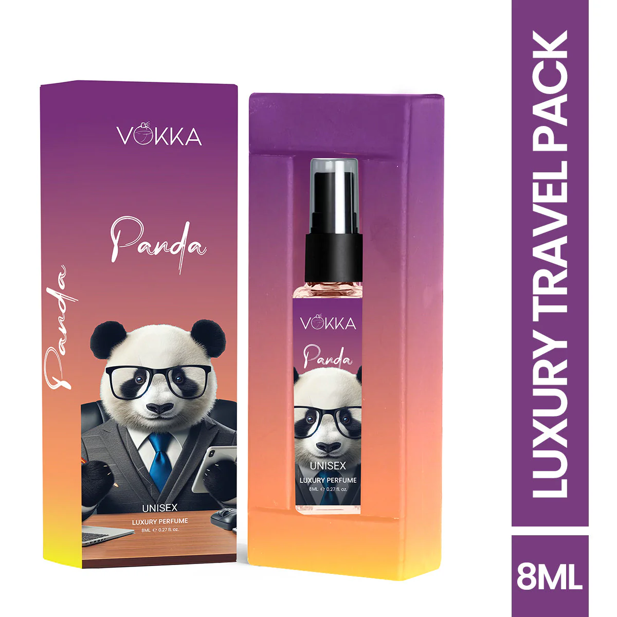 Vokka Pocket Perfume Panda 8ml | Unisex Luxury Long Lasting Ambery Perfume For Men & Women | Sweet Amber Scent Eau De Parfum | EDP Fragrance for Gift | Notes: Saffron Amber Leathery - Image 2