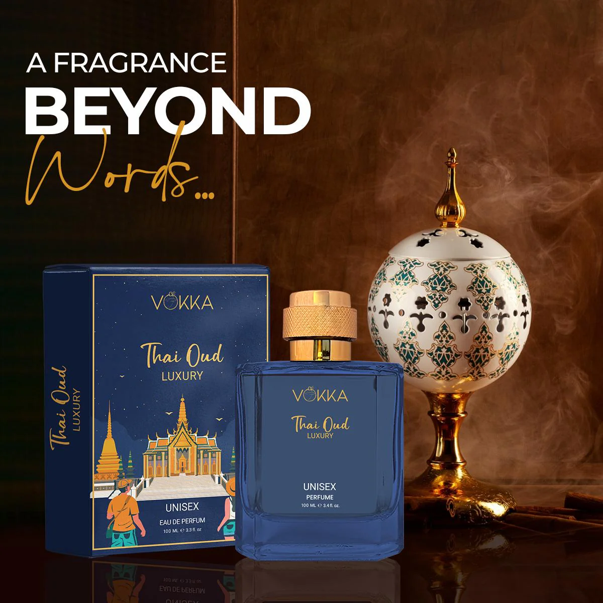 VOKKA Thai Oud 100 ml Unisex Luxury Long Lasting Woody Perfume For Men And Women - Image 3