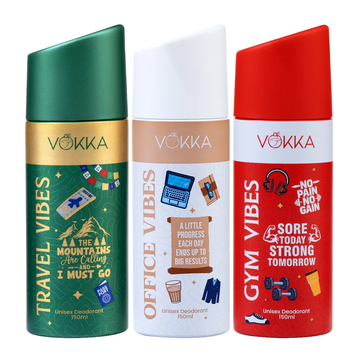 Vokka Vibes Deodorant Combo Pack 450ml - 150ml x 3 - Image 10