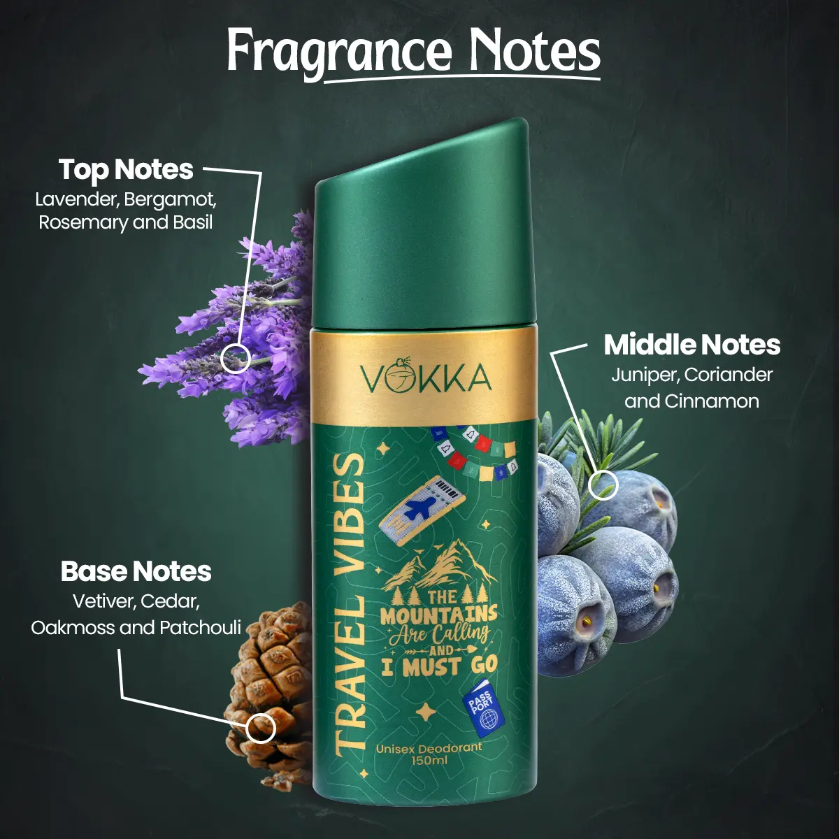 Vokka Vibes Deodorant Combo Pack 450ml - 150ml x 3 - Image 6
