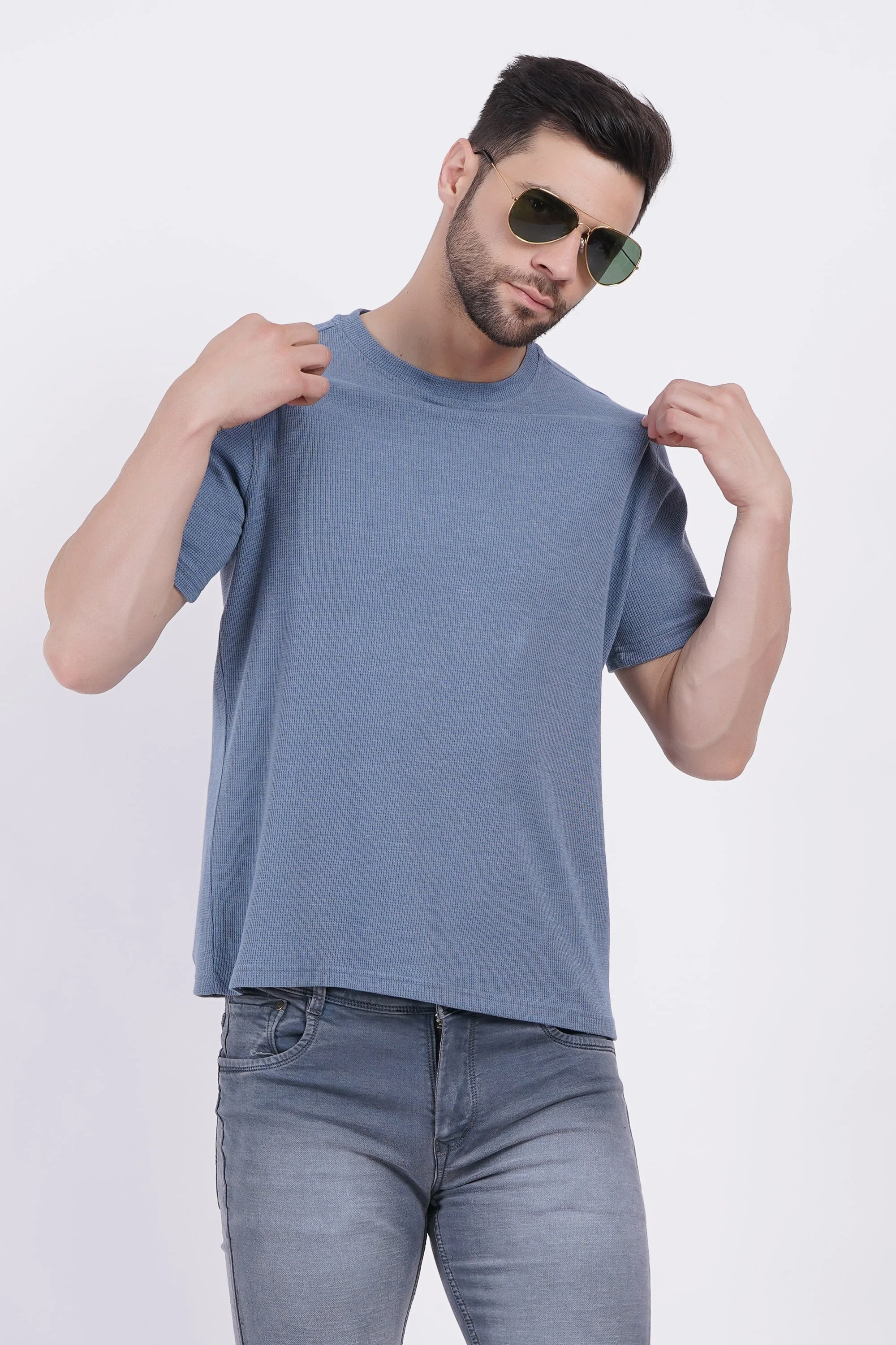 Waffle Blue T-shirt - Image 4