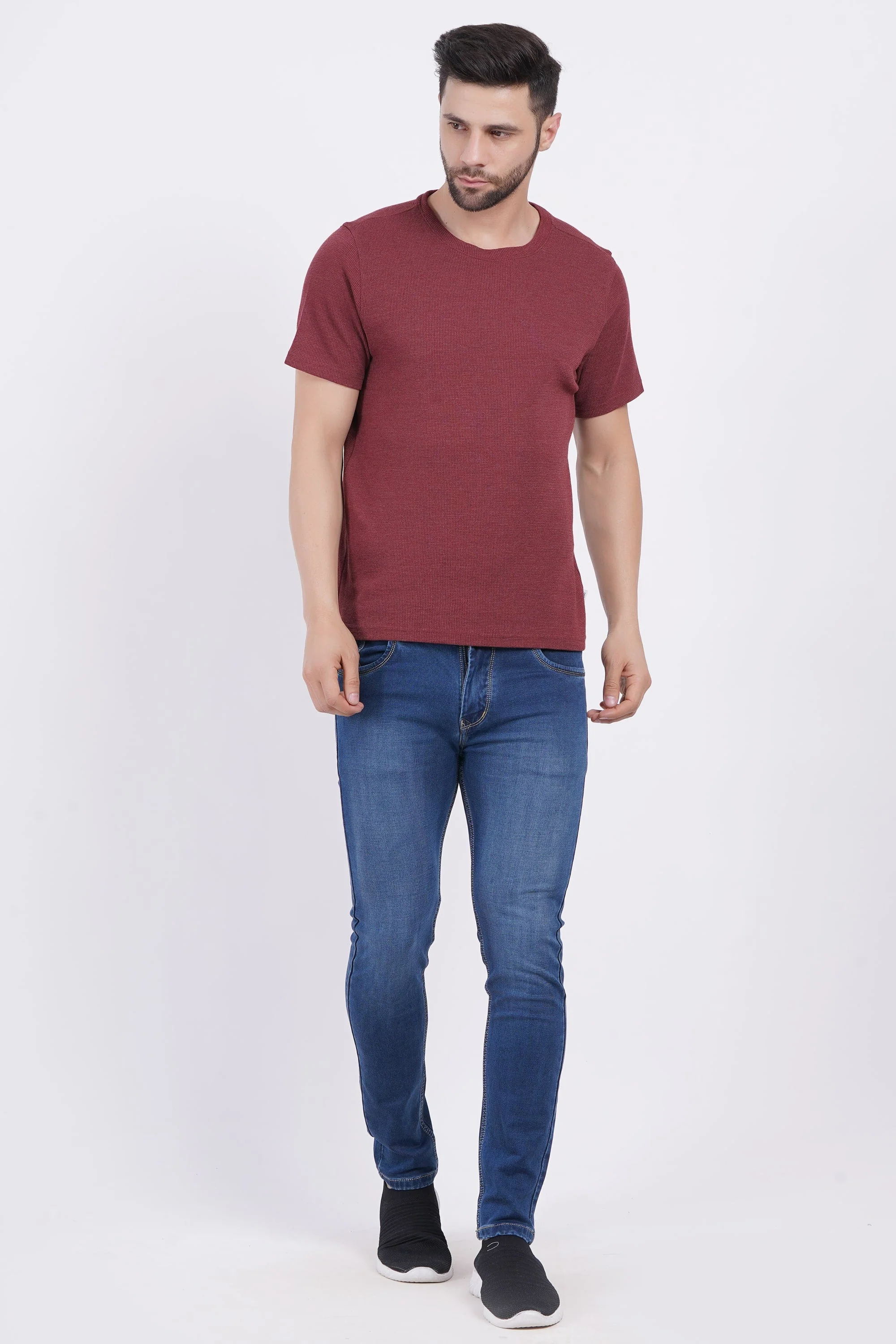 Waffle Mehroon T-shirt - Image 3