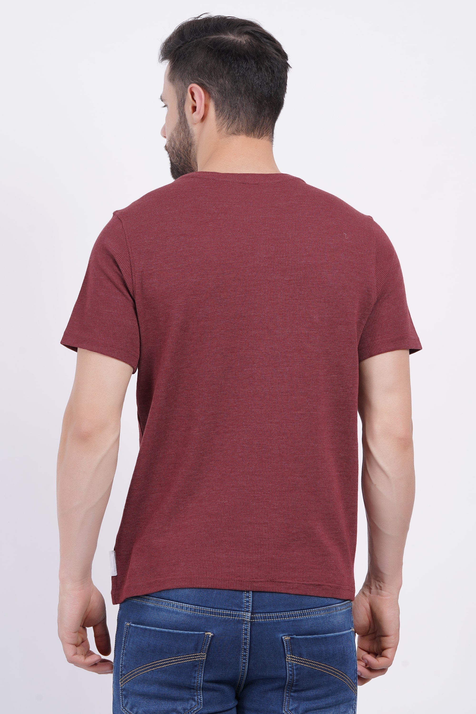 Waffle Mehroon T-shirt - Image 4