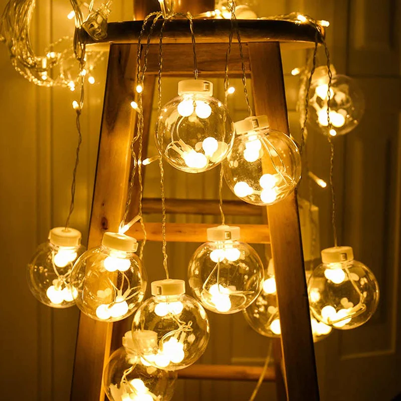 Warm White Curtain String LED Wish Balls Light (Pack of 1 With 12Pcs Wish Balls, 180 LED, 8 Mode) - Image 3