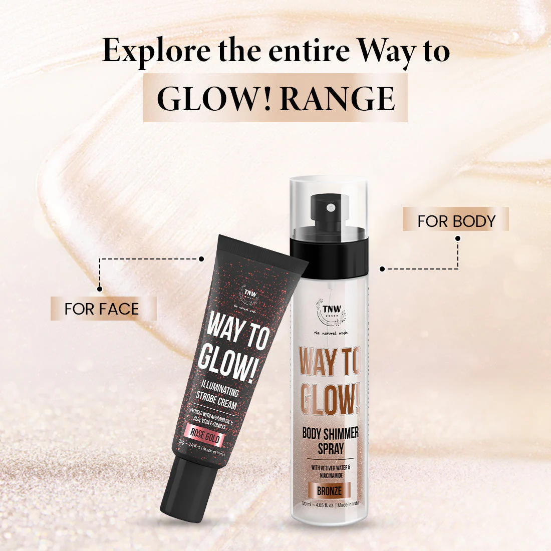 Way to Glow Body Shimmer Spray for Nourishes skin & Enhance skin texture . - Image 5