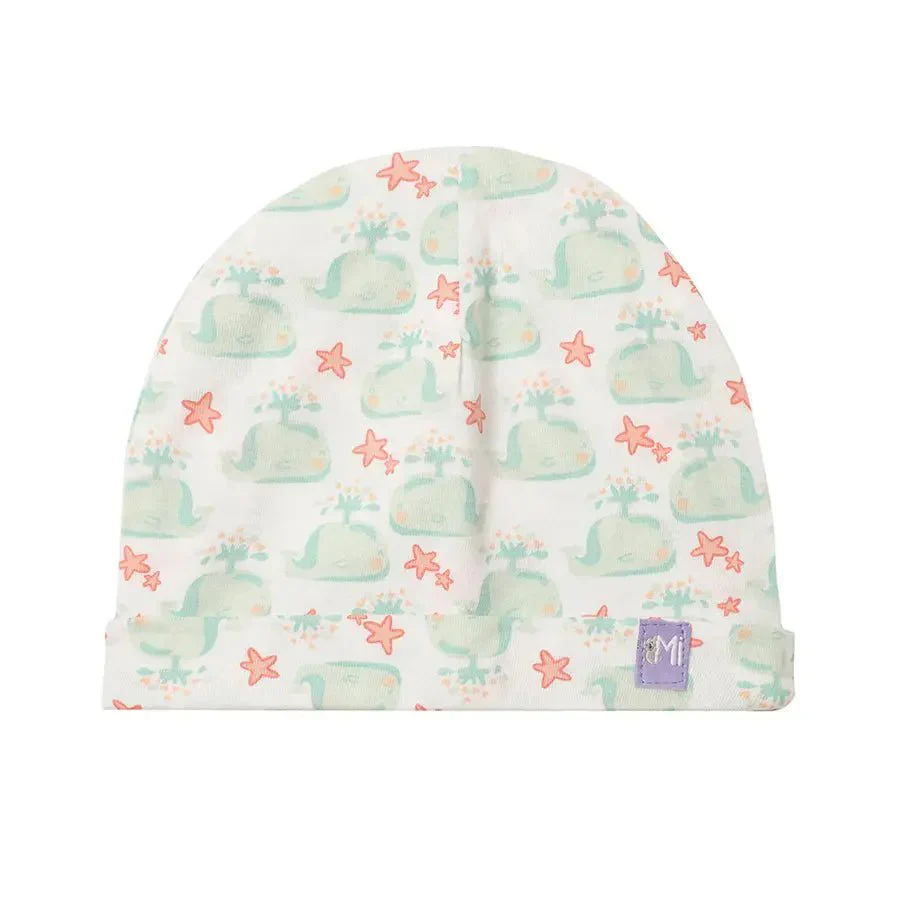 Whale Print Infant Cap & Mitten Set (Set Of 3) - Image 4