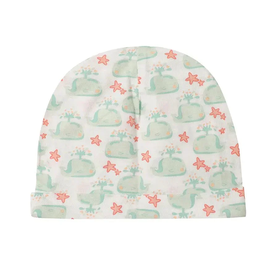 Whale Print Infant Cap & Mitten Set (Set Of 3) - Image 7
