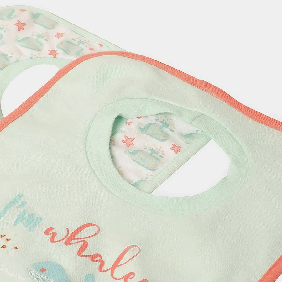 Whale Print Pop Over Baby Bibs (Pack Of 2) - Image 6