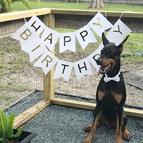 White And Gold Happy Birthday Banner (3 Meters) - Image 5