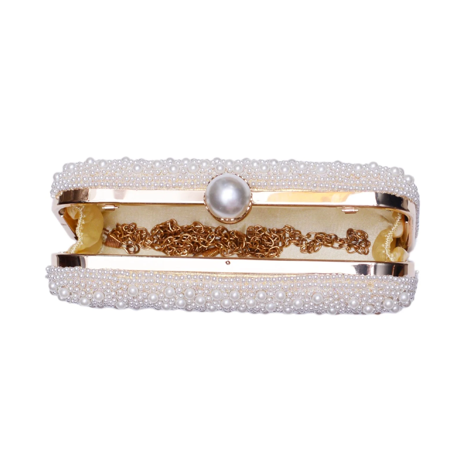 White Beaded Pearl Clutch - Image 5