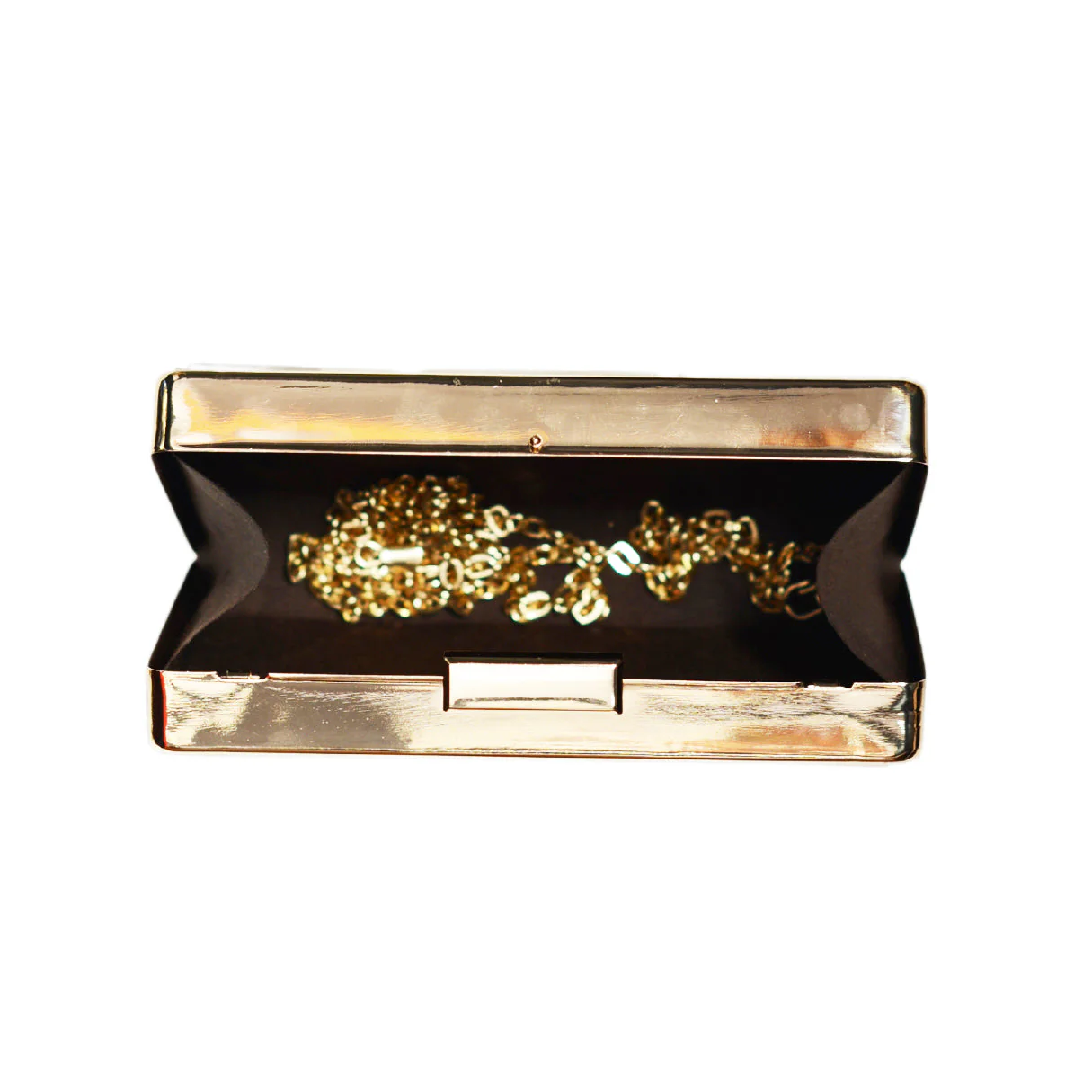 White Crystal Metal Clutch - Image 4