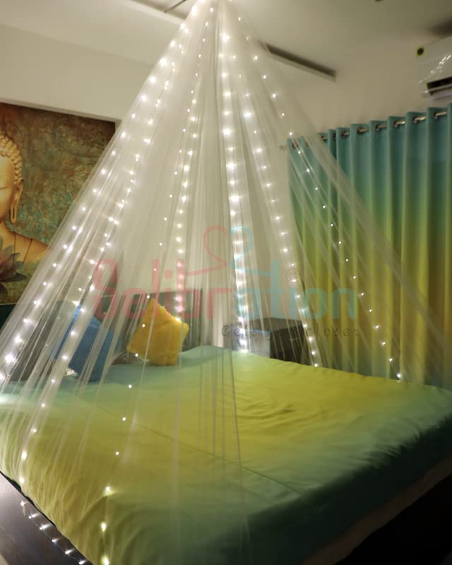 White Decoration Net Cabana Tent (With 5M Led Light) - Image 2
