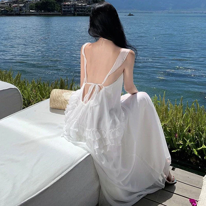 White Fairy Beach Dress - Image 2