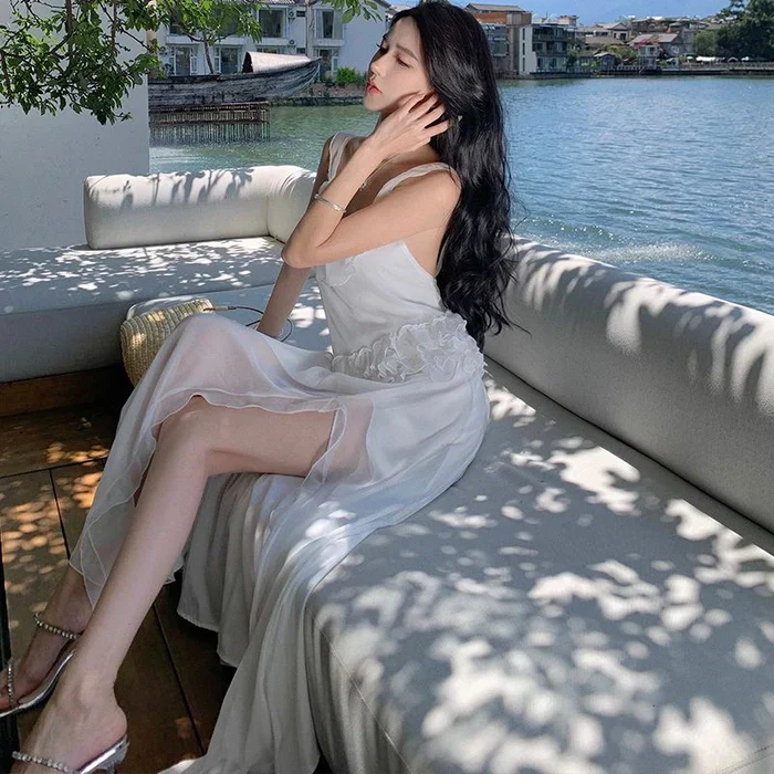 White Fairy Beach Dress - Image 3