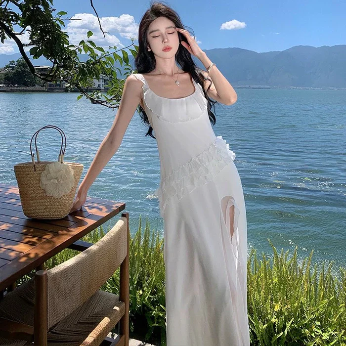 White Fairy Beach Dress - Image 6