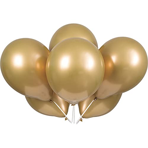 White Happy Birthday Banner And Gold Metallic Balloons (Pack of 30) - Image 3