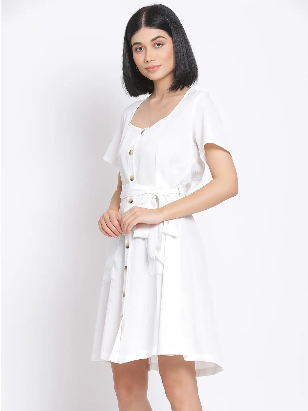 White Lily Button A-Line Women'S Dress - Image 3