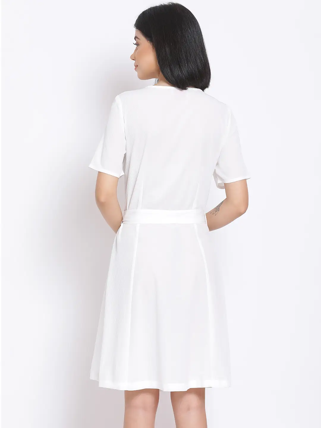 White Lily Button A-Line Women'S Dress - Image 5