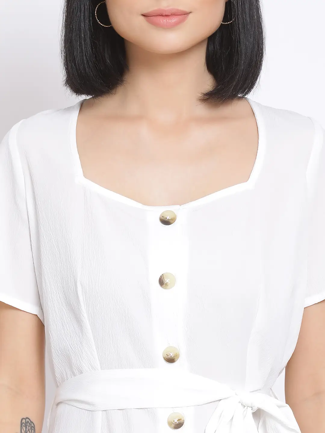 White Lily Button A-Line Women'S Dress - Image 6