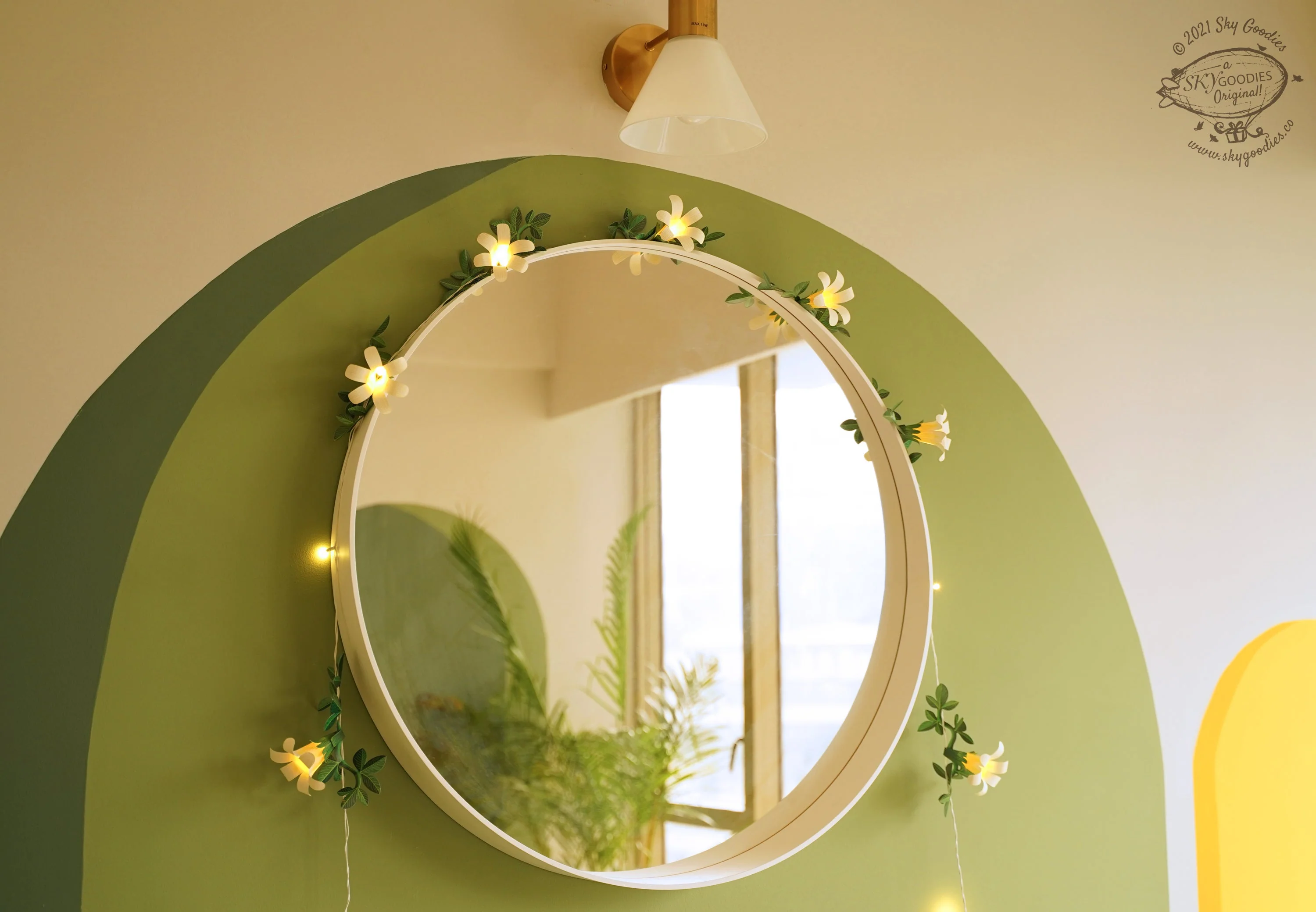 White Paper Flower Fairy Lights (12 flowers) - Image 8