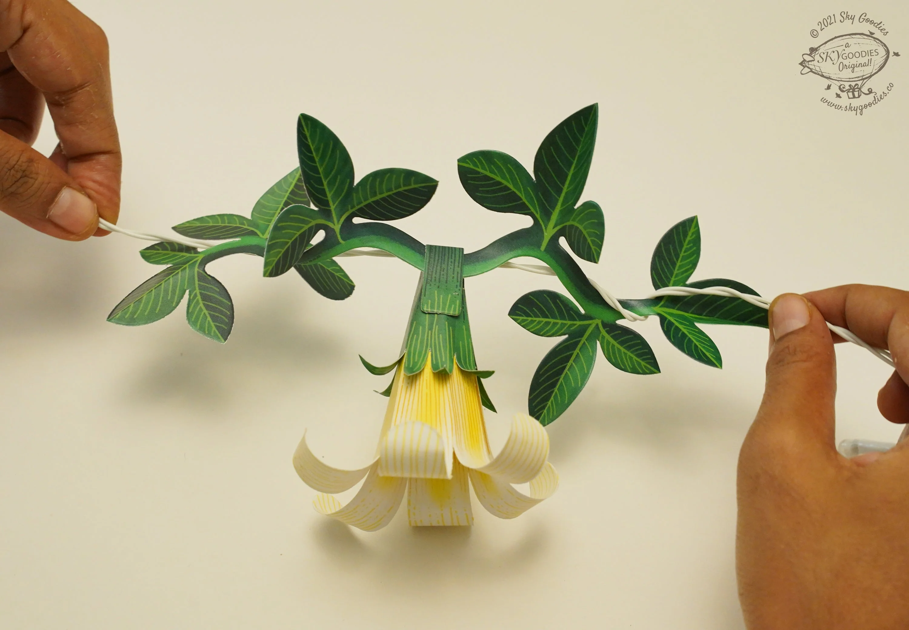 White Paper Flower Fairy Lights & Butterflies Wall Decor Combo - Image 10