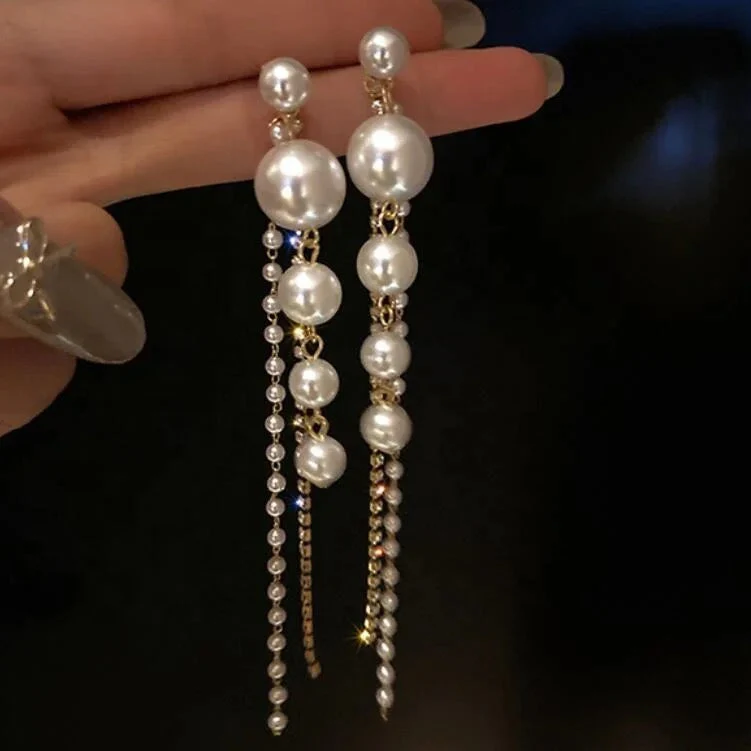 White Pearl Dangler Earring — Buy Any 5 for Rs. 599 - Image 4