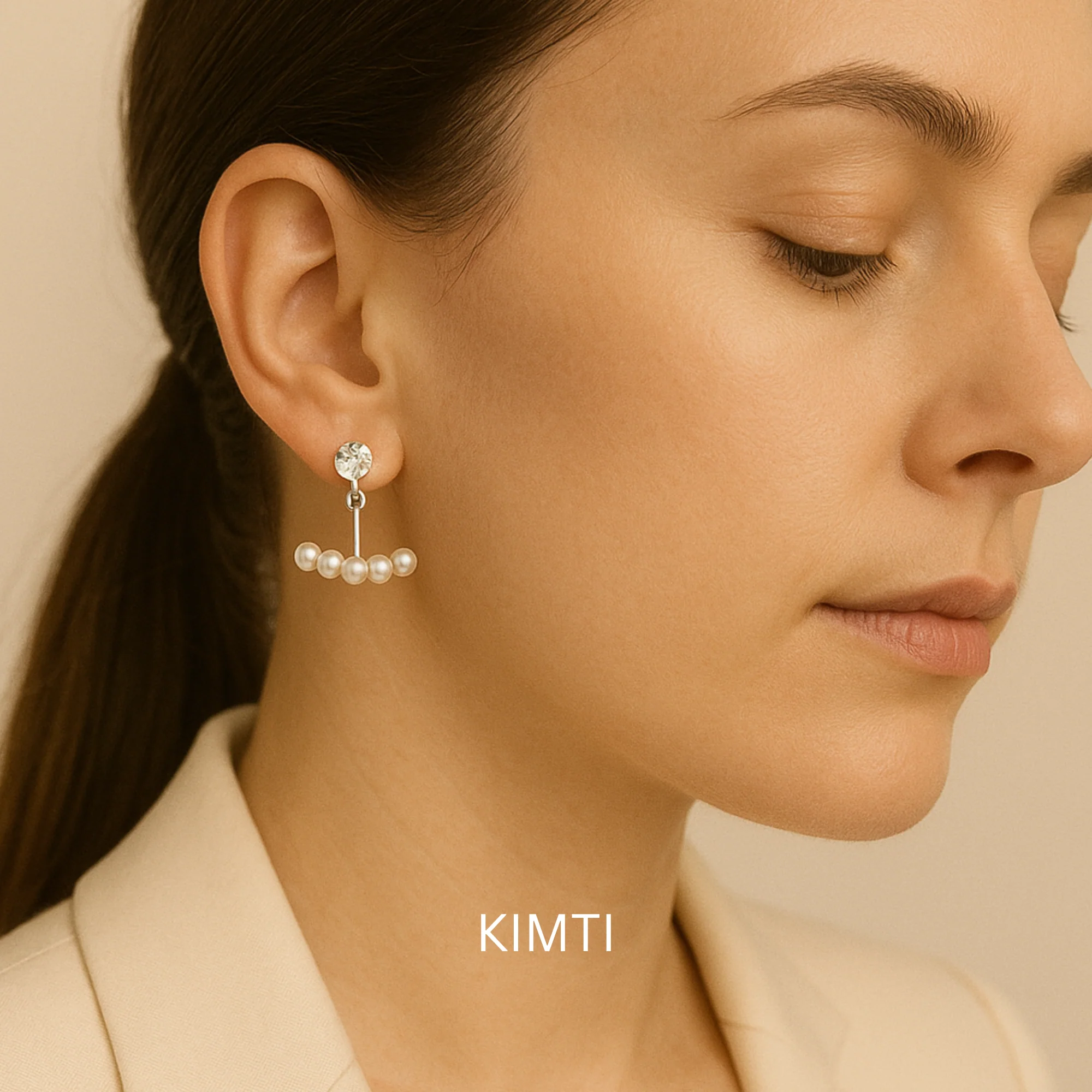 White Pearl Earring - Image 2