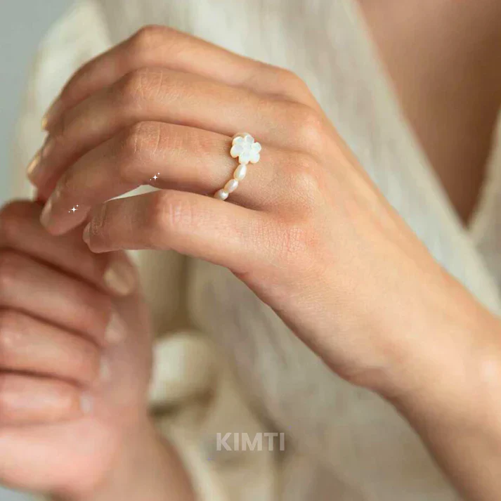 White Pearl Korean Ring Stack (Set of 2) - Image 3