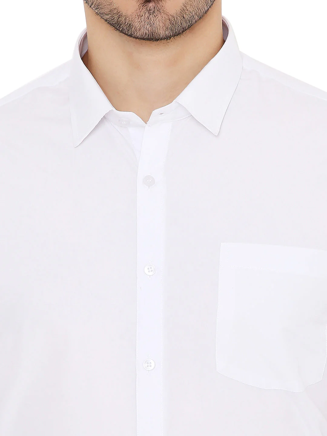 White Solid|Slim Fit |Formal Shirt - Image 5