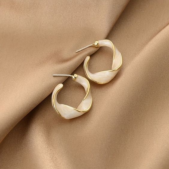 White Twisted Hoops Earring — Buy Any 5 for Rs. 599 - Image 7